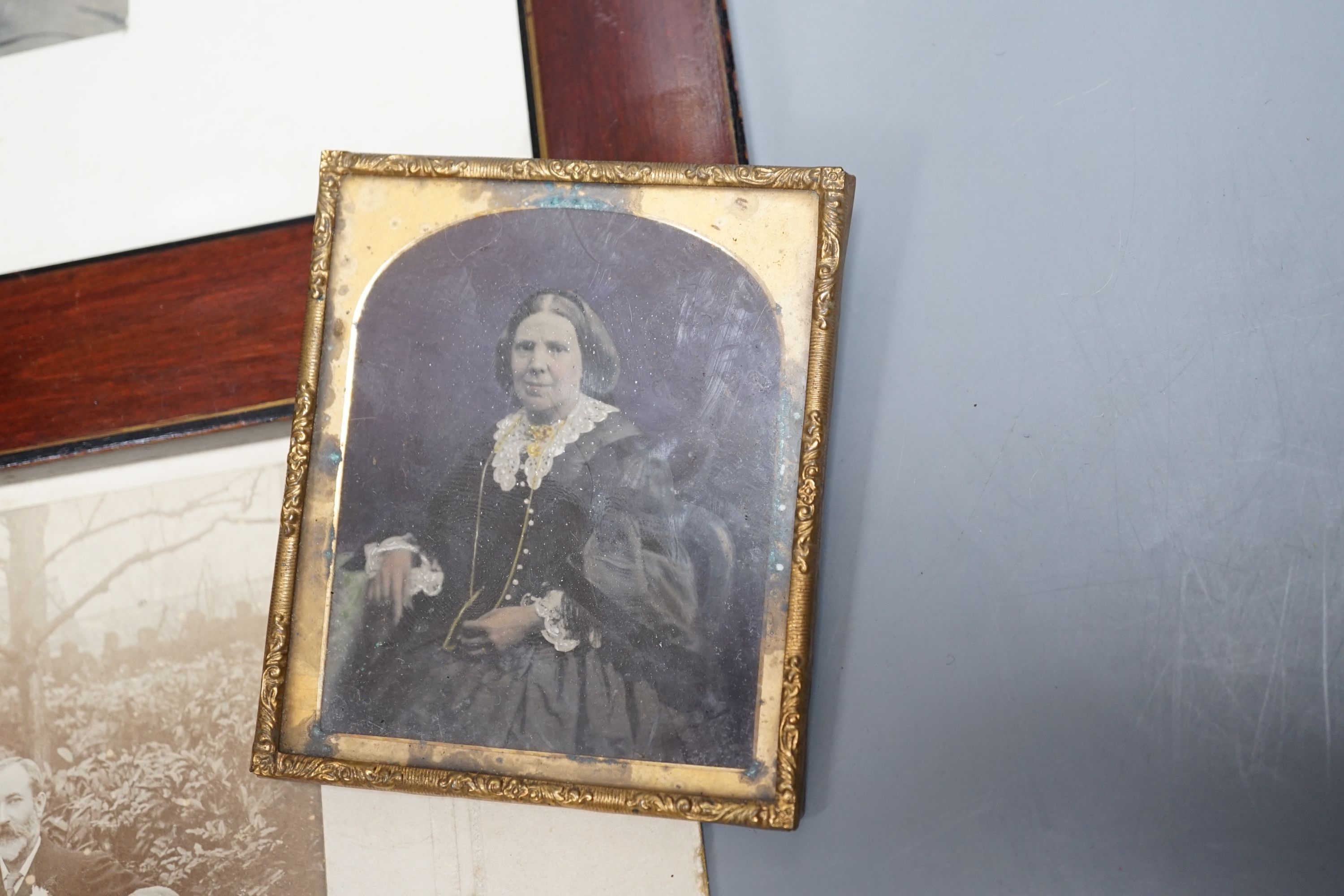 A collection of daguerrotypes, domestic photos
